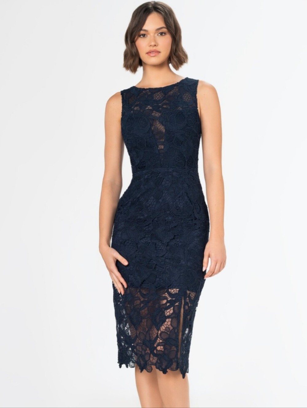 New Dress The Population Avianna Rose Lace Midi Dress